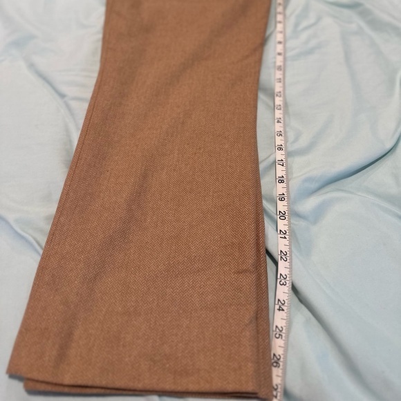 J. Crew Tan Wool Blend 12P Lined Straight Leg Faux Belt Dress Pant. - Picture 5 of 10